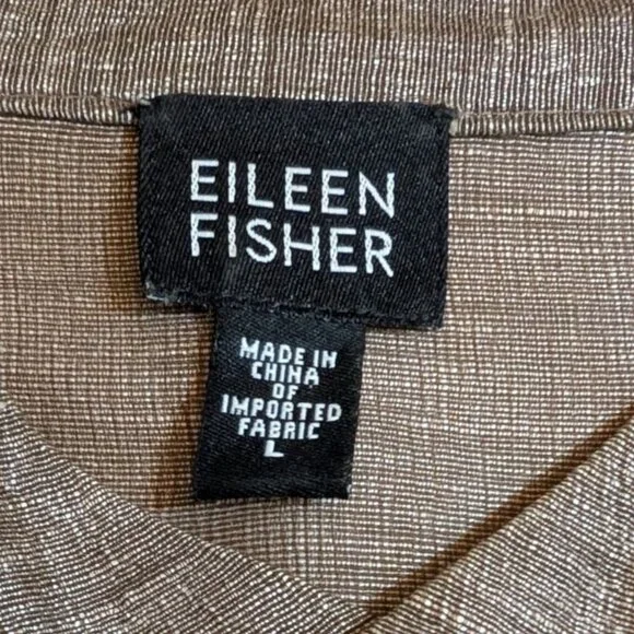 Eileen Fisher Lagenlook Linen Silk Mandarin Collar Tunic Shirt Womens Large - Picture 3 of 9
